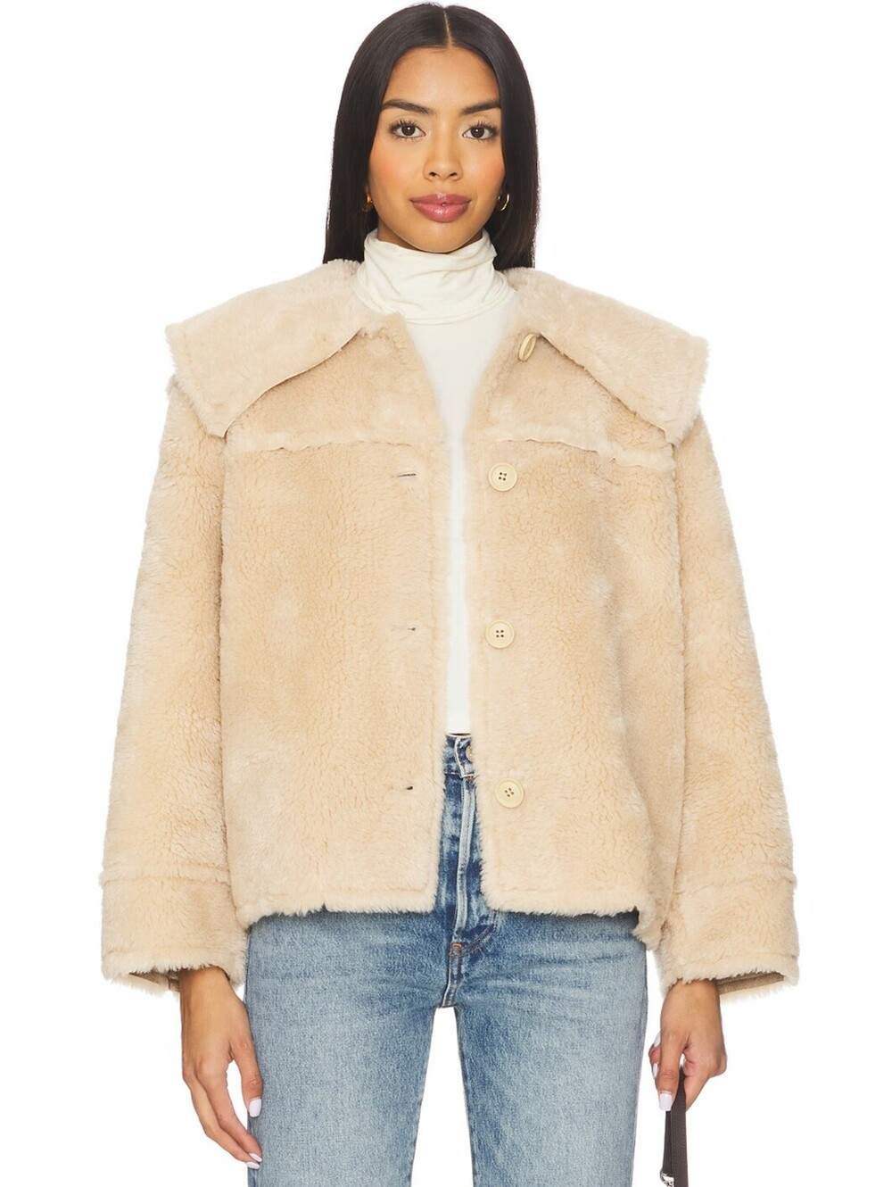 Rails Wesson Faux Shearling Jacket Bluffs Shawl Collar Coat Size M NWT